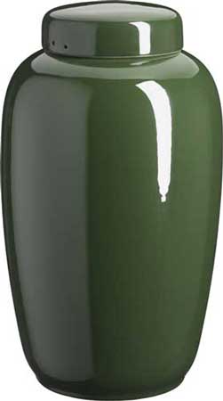Grøn keramik urne